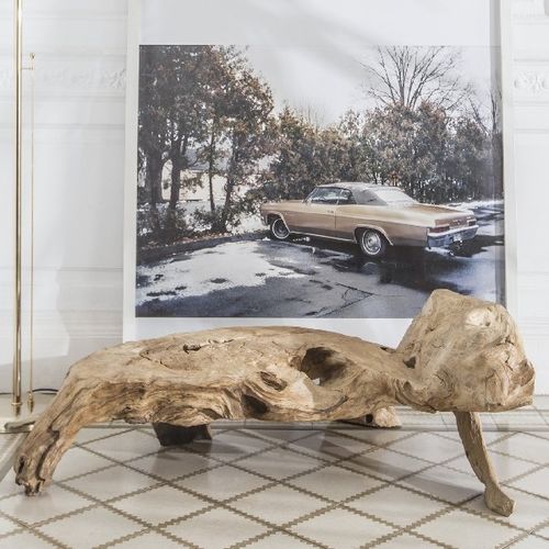 Panca design organico - DUNIA - ARRELART - in teak / senza schienale / senza braccioli