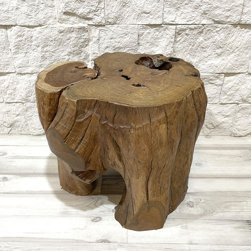 Tavolo d'appoggio design originale - KAREN - ARRELART - in teak / con supporto in teak / su misura