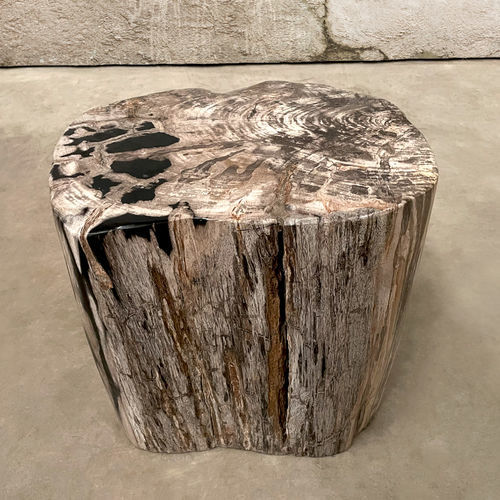 Tavolo d'appoggio contemporaneo - CROWN - ARRELART - in legno fossilizzato / con supporto in legno fossilizzato / fatto a mano