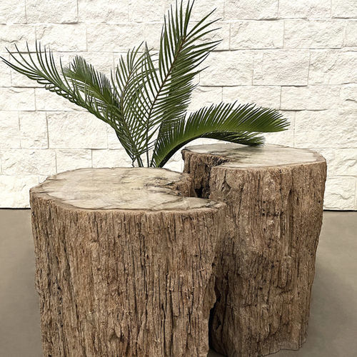 Tavolo d'appoggio contemporaneo - TABUSET1 - ARRELART - in legno fossilizzato / con supporto in legno fossilizzato / su misura