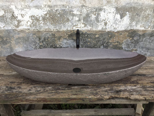 Lavabo da appoggio - SWEDEN - ARRELART - in pietra naturale / in Riverstone® / personalizzabile