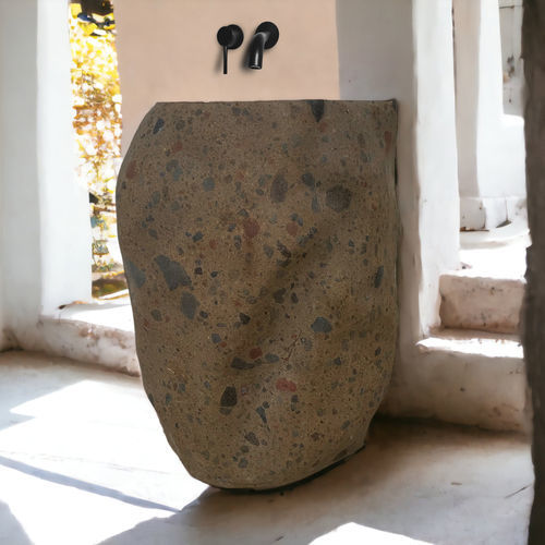 Lavabo autoportante - NILE - ARRELART - in Riverstone® / su misura / organico