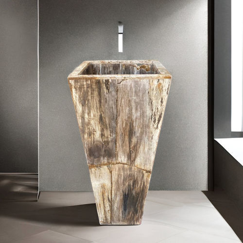 Lavabo autoportante - VERSALLES - ARRELART - in legno fossilizzato / personalizzabile / su misura