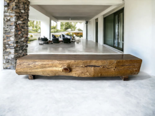 Panca contemporanea - BANQ5 - ARRELART - in teak / senza schienale / senza braccioli