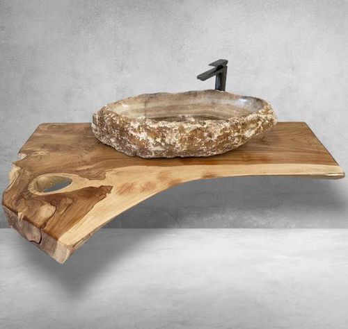 Piano lavabo in teak - TARRACO - ARRELART - su misura