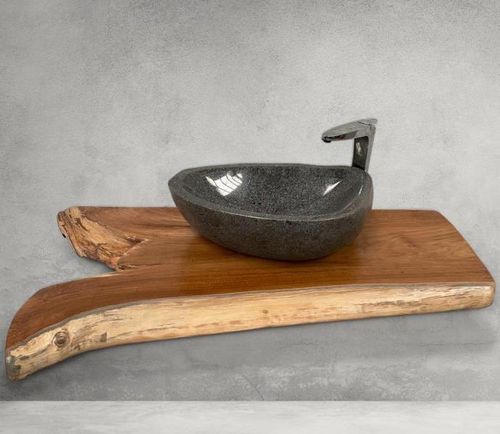 Piano lavabo in teak - GRETA - ARRELART - su misura