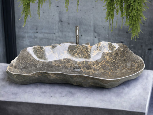 Lavabo da appoggio - MARKOS - ARRELART - in marmo / fatto a mano / lucido