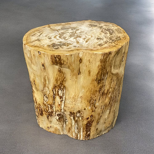 Tavolo d'appoggio contemporaneo - JAWA - ARRELART - in legno fossilizzato / con supporto in legno fossilizzato / ovale