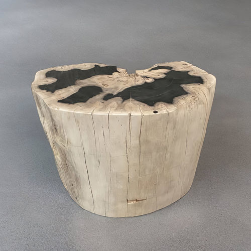 Sgabello contemporaneo - LOUIS - ARRELART - in legno fossilizzato / con supporto in legno fossilizzato / con base centrale