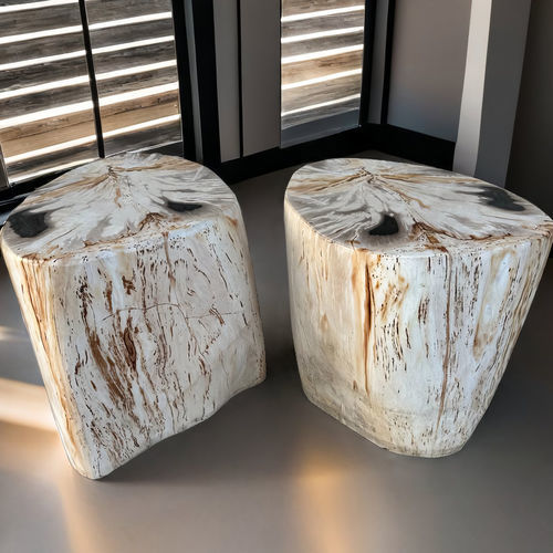 Sgabello contemporaneo - ALASKA - ARRELART - in legno fossilizzato / con supporto in legno fossilizzato / fatto a mano