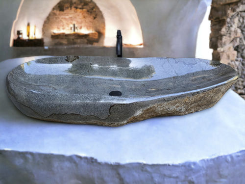 Lavabo da appoggio - SAN TROPEZ - ARRELART - in Riverstone® / personalizzabile / fatto a mano