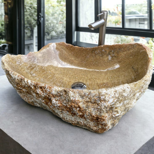 Lavabo da appoggio - HERMES - ARRELART - in onice / fatto a mano / organico