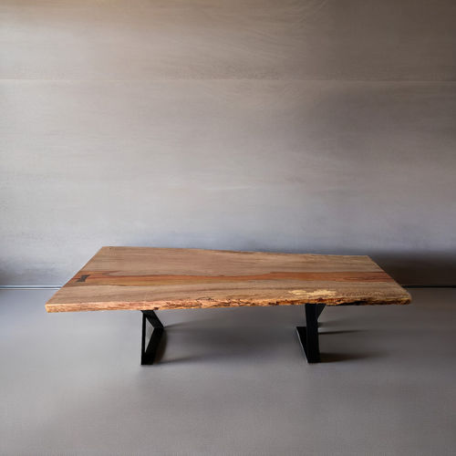Tavolo da pranzo contemporaneo - NURIEL - ARRELART - in legno di rosa / in legno esotico / con supporto in ferro
