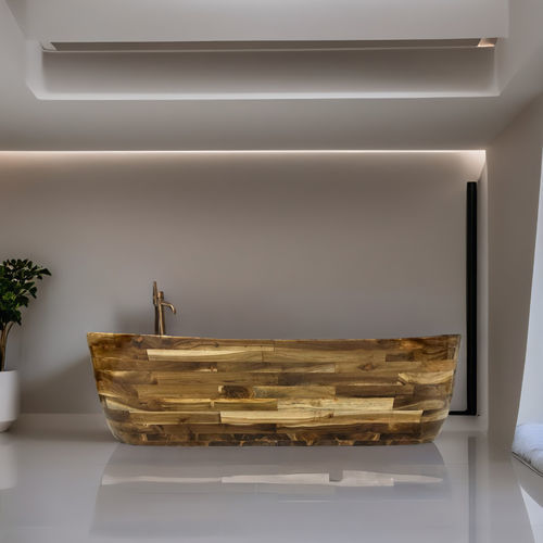 Vasca da bagno ovale - JEWEL - ARRELART - da appoggio / per ambiente abitativo / in legno massiccio