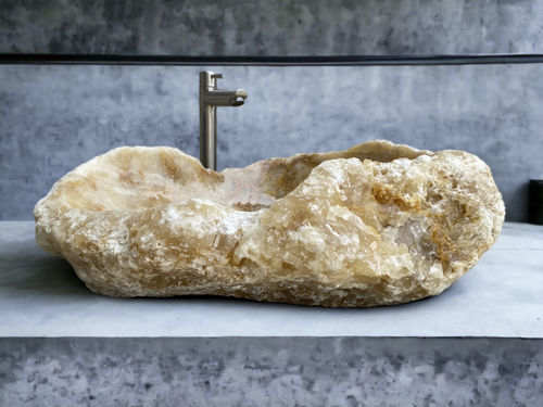 Lavabo da appoggio - SAONA - ARRELART - in onice / fatto a mano / organico