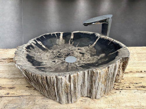 Lavabo da appoggio - AMANZI - ARRELART - in legno fossilizzato / su misura / personalizzabile