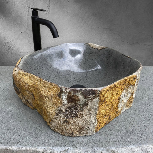 Lavabo da appoggio - NUSA DUA - ARRELART - in pietra naturale / fatto a mano / organico