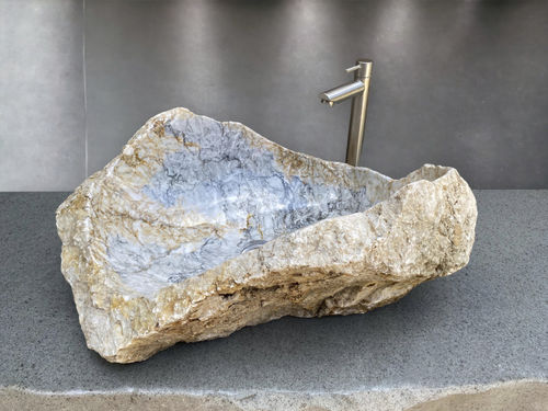 Lavabo da appoggio - ASIA - ARRELART - in marmo / fatto a mano / organico