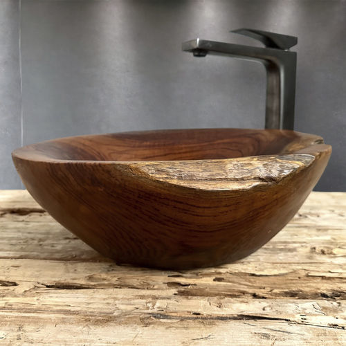 Lavabo da appoggio - MILADY - ARRELART - in teak / su misura / personalizzabile