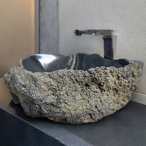 Lavabo da appoggio - DIAMOMD - ARRELART - in pietra naturale / in pietra lavica / fatto a mano