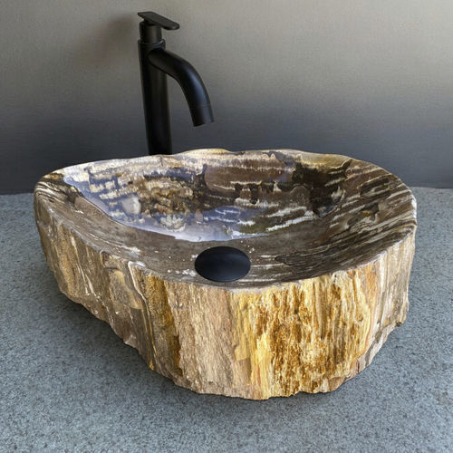 Lavabo da appoggio - CAMEROON - ARRELART - in legno fossilizzato / su misura / personalizzabile