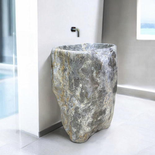 Lavabo autoportante - BIARRITZ - ARRELART - in marmo / fatto a mano / organico