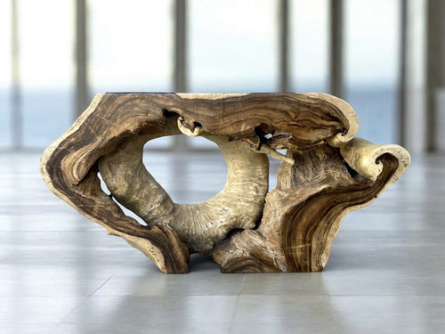 Consolle design organico - ATHENS - ARRELART - in legno massiccio / in legno tropicale / in legno con vernice di protezione satinata