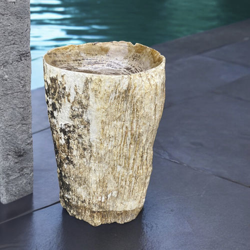 Lavabo a pavimento - VINCENZO - ARRELART - in legno fossilizzato / fatto a mano / organico