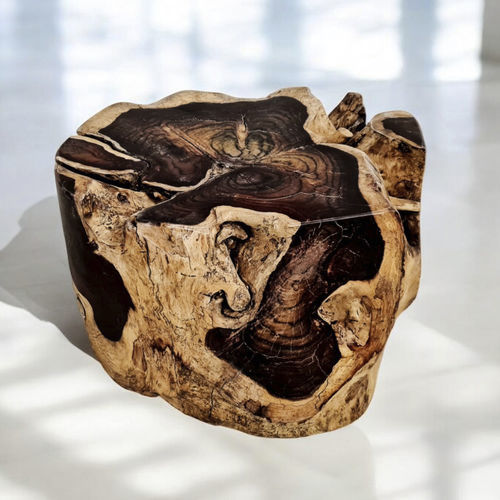 Tavolo d'appoggio design originale - HANS - ARRELART - in legno massiccio / in palissandro / con supporto in legno di rosa