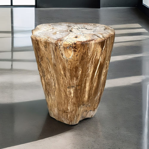 Tavolo d'appoggio design originale - GI&Ograve; - ARRELART - in legno fossilizzato / con supporto in legno fossilizzato / fatto a mano