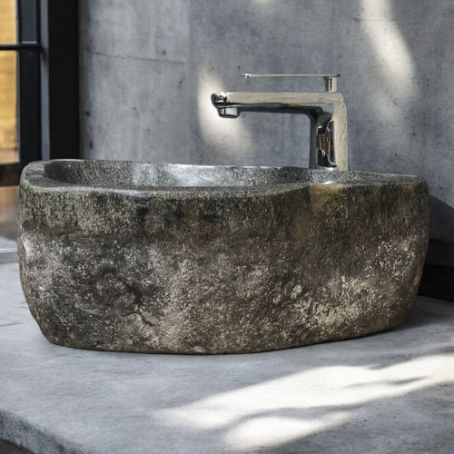 Lavabo da appoggio - HUDSON - ARRELART - in Riverstone® / in pietra naturale / lucido
