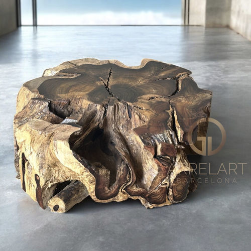 Tavolino basso contemporaneo - KOREN - ARRELART - in legno di rosa / con supporto in legno di rosa / fatto a mano