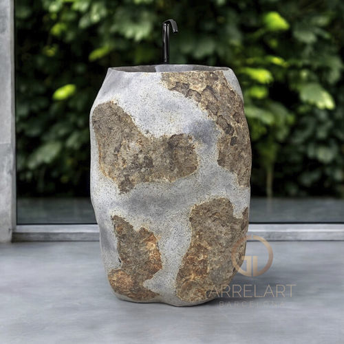Lavabo autoportante - DALMATIAN - ARRELART - in Riverstone® / fatto a mano / lucido