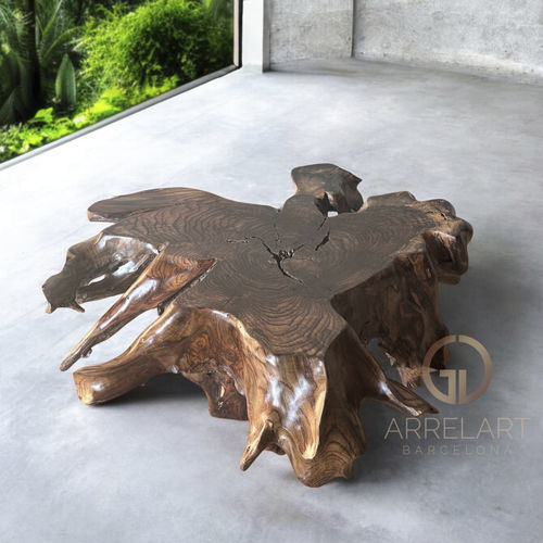 Tavolino basso contemporaneo - TAMARIU - ARRELART - in legno di rosa / con supporto in legno di rosa / fatto a mano