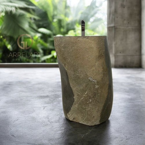Lavabo autoportante - ANDREW - ARRELART - in Riverstone® / fatto a mano / organico
