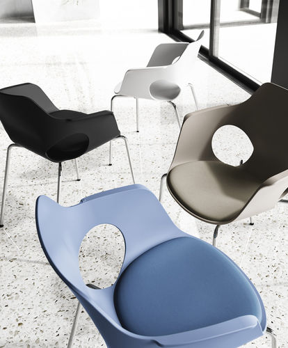 Sedia visitatore contemporanea - JAMILA - ARTE & D SRL - da interno / in acciaio cromato / in alluminio lucido