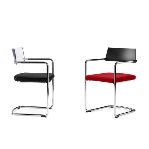 Sedia visitatore contemporanea - SLIM - ARTE & D SRL - da interno / in tessuto / in acciaio cromato