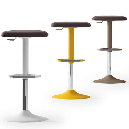 Sgabello da bar contemporaneo - UPPER - ARTE & D SRL - in ecopelle / in tessuto / con supporto in acciaio verniciato