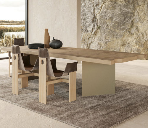 Tavolo contemporaneo - Harvest - Nature Design - in rovere / con supporto in metallo / rettangolare
