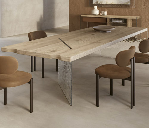 Tavolo contemporaneo - ILL Murano - Nature Design - in rovere / con supporto in vetro / rettangolare