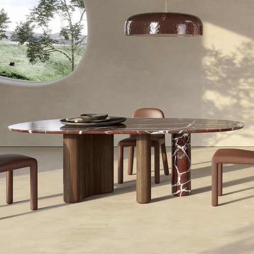 Tavolo contemporaneo - Lymph - Nature Design - in rovere / in noce americano / in ceramica