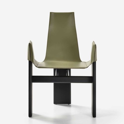 Poltrona contemporanea - Manta - Nature Design - in pelle / in rovere / marrone