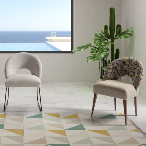 Sedia contemporanea - MANGO - Raga - da interno / in tessuto / con supporto in legno massiccio