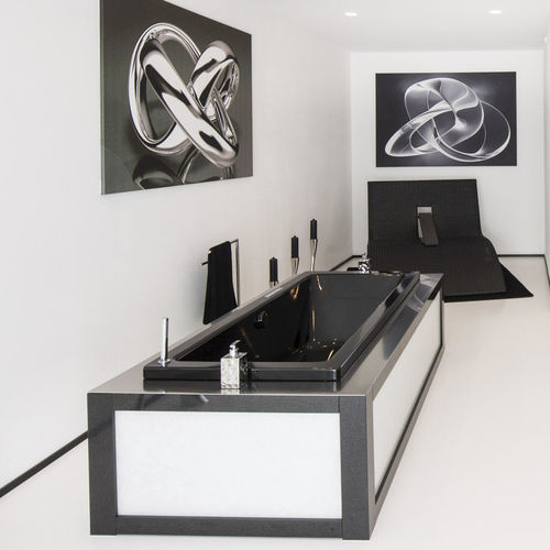 Vasca da bagno da appoggio - Luis Design - per ambiente abitativo / in pietra naturale / in quarzo