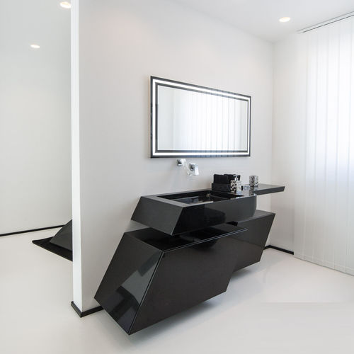 Mobile lavabo sospeso - Luis Design - in granito / contemporaneo / con armadietto integrato