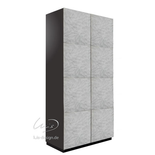 Armadio contemporaneo - Luis Design - in legno laccato brillante / in metallo / in granito