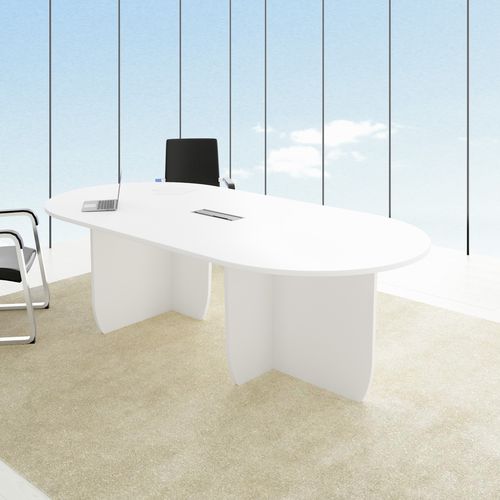 Tavolo da riunione contemporaneo - MEETING  - FERCIA - in melaminico / con base in melamina / ovale