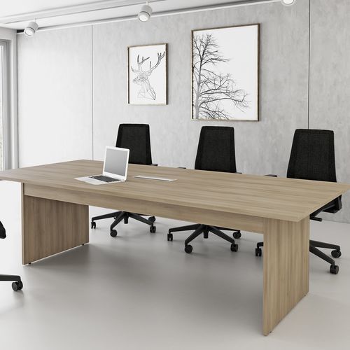 Tavolo da riunione contemporaneo - R - FERCIA - in legno / con supporto in metallo / rettangolare