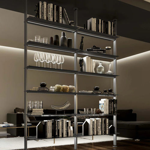 Libreria a paravento - VERTICAL LINE LUX - Damiano Latini srl - contemporanea / in metallo / con illuminazione integrata