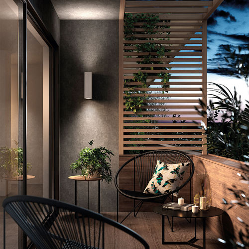 Applique contemporanea - 965A-G21X1A-NB - Novolux Lighting - da esterno / in calcestruzzo / rettangolare